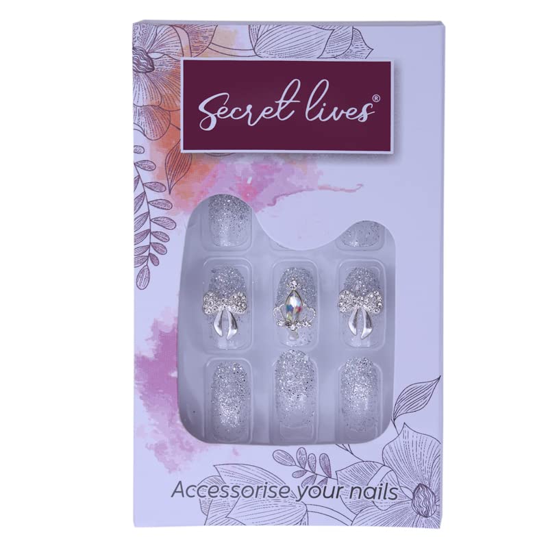 Silver Glitter 3D Crown Bow