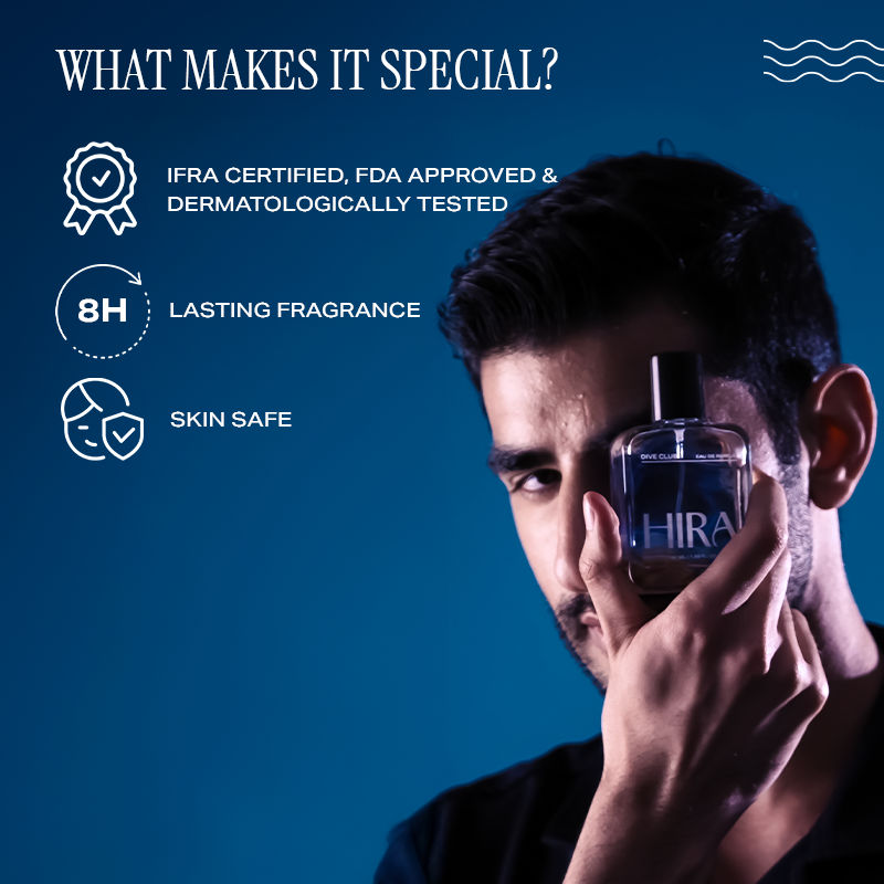 Dive Club Long-Lasting Eau De Parfum for Men (Fresh, Woody, Spicy, Musky)