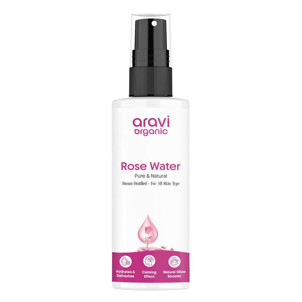 100% Pure Rose Water Face Toner Spray, Steam Distilled, For Skin & Hair, Gulab Jal