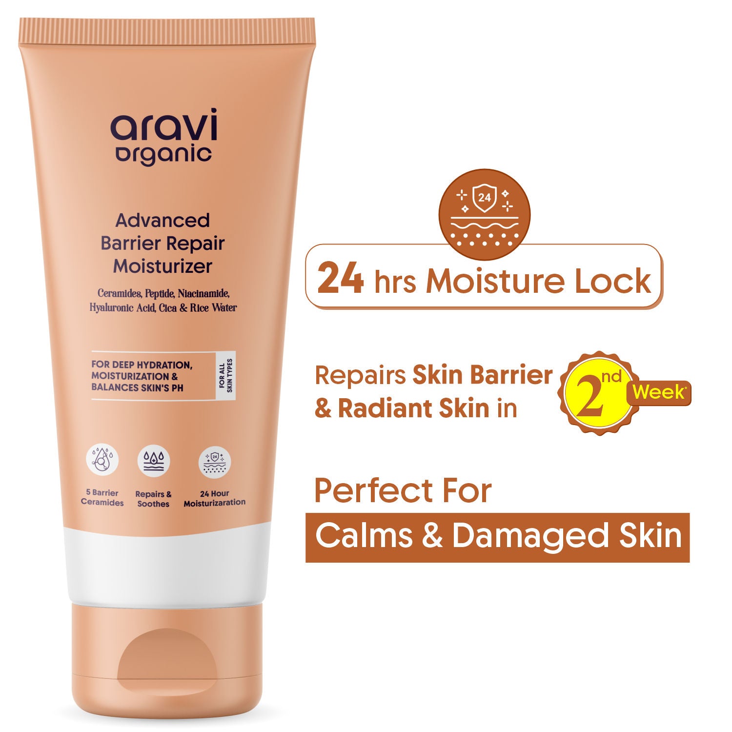 Barrier Repair Face Moisturiser, Ceramide & Niacinamide, Dry, Oily & Sensitive Skin