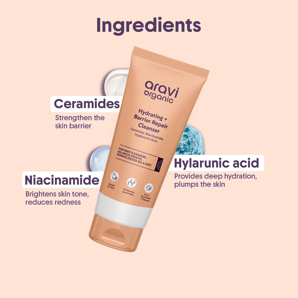 Barrier Repair Cleanser, Ceramide & Niacinamide, For Oily, Dry & Acne Prone Skin