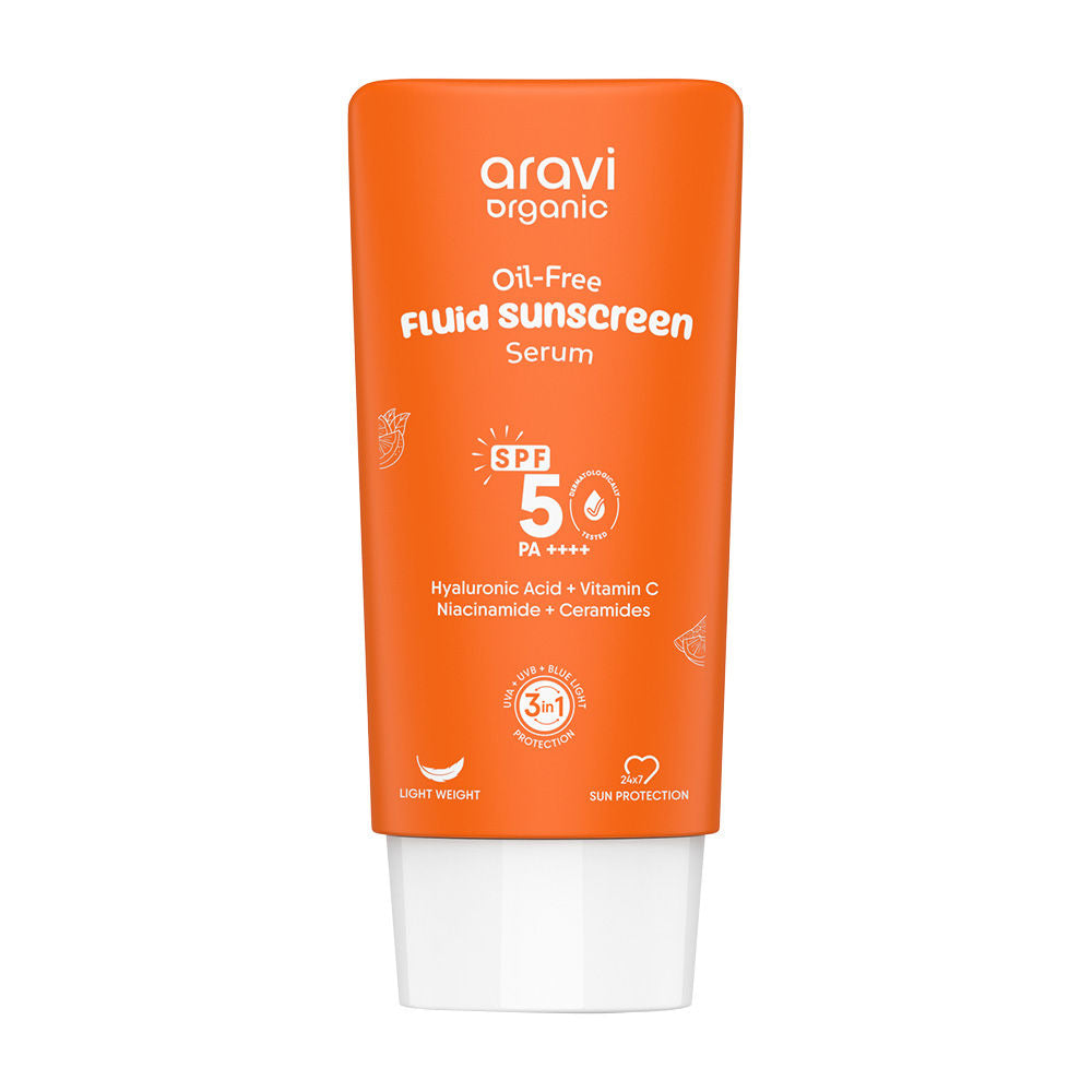 Oil-Free Fluid Face Sunscreen SPF 50 PA++++, In-Vivo Tested, For Oily & Dry Skin