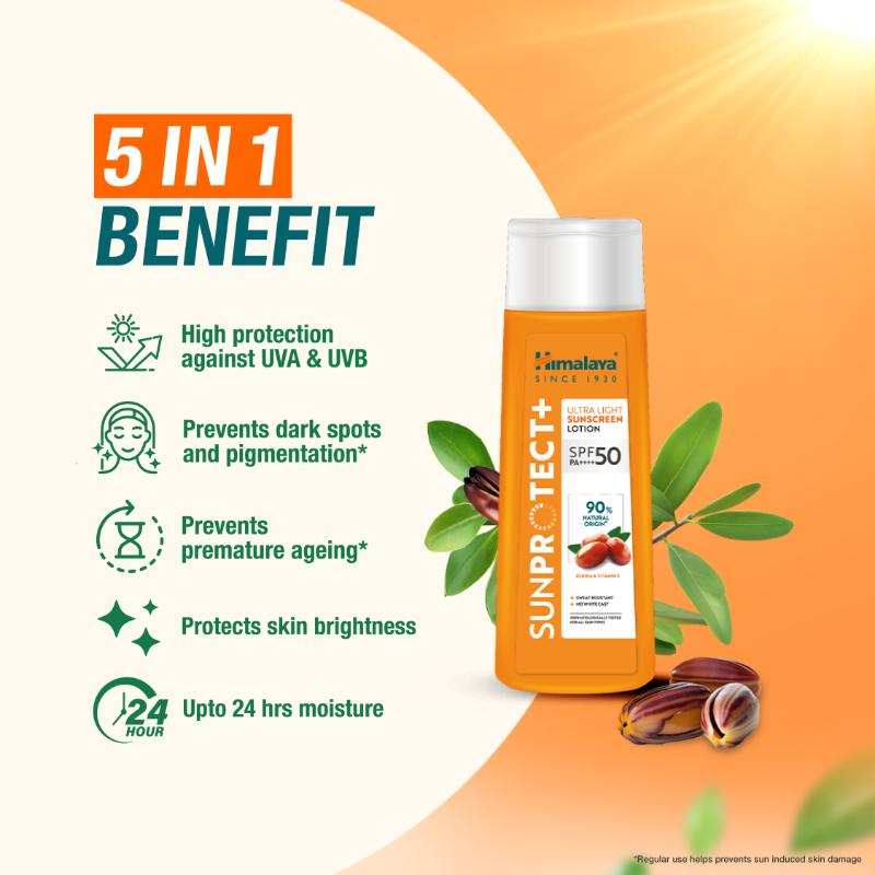 Sun Protect+ Ultra Sunscreen Lotion SPF 50 PA++++ Sweat Resistant,100% No White Cast