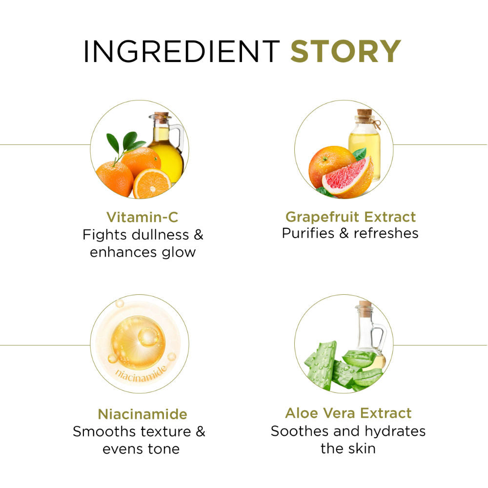 Vitamin C Brightening Face Serum With Grapefruit Extract, Reduces Pigmentation