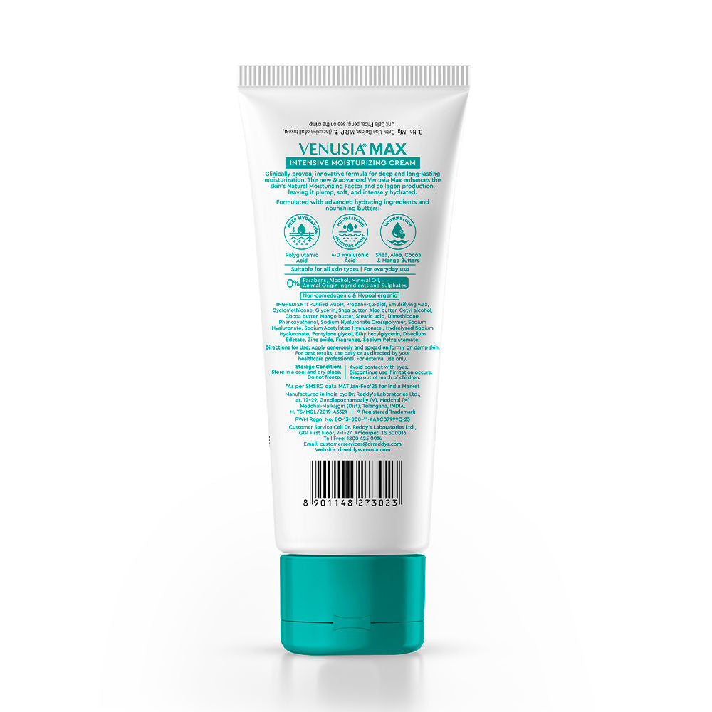 Max Intensive Moisturizing Cream Dry To Very Dry Skin With 4D Hyaluronic + Polyglutamic Acid