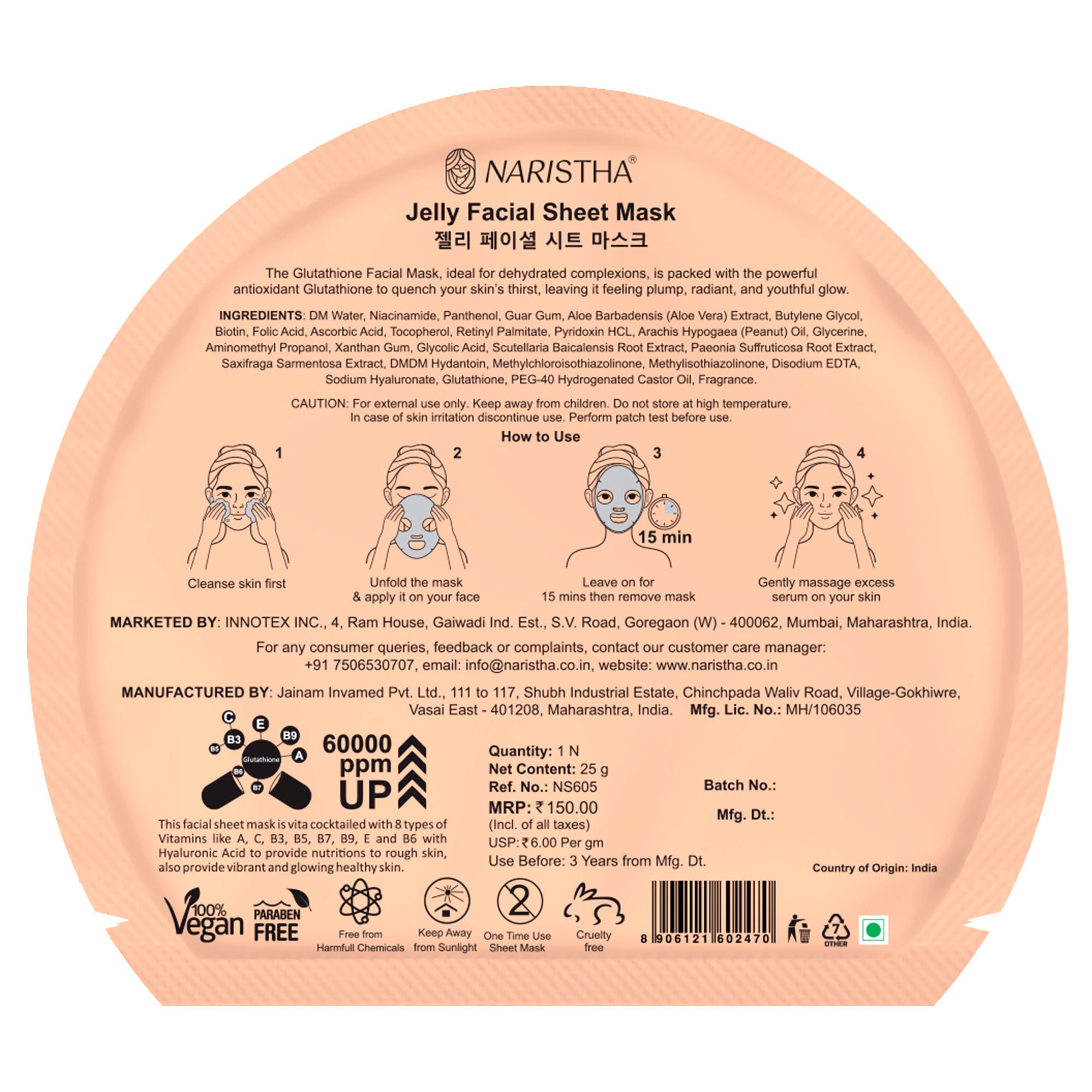 Jelly Facial Sheet Mask - Glutathione & Vita Cocktail
