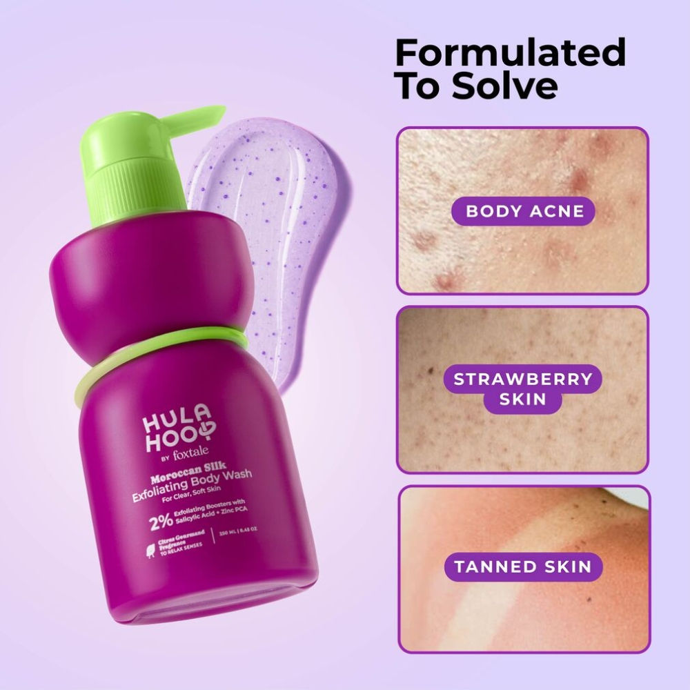 Hula Hoop Exfoliating Body Wash by Foxtale , Exfoliates & Smoothens