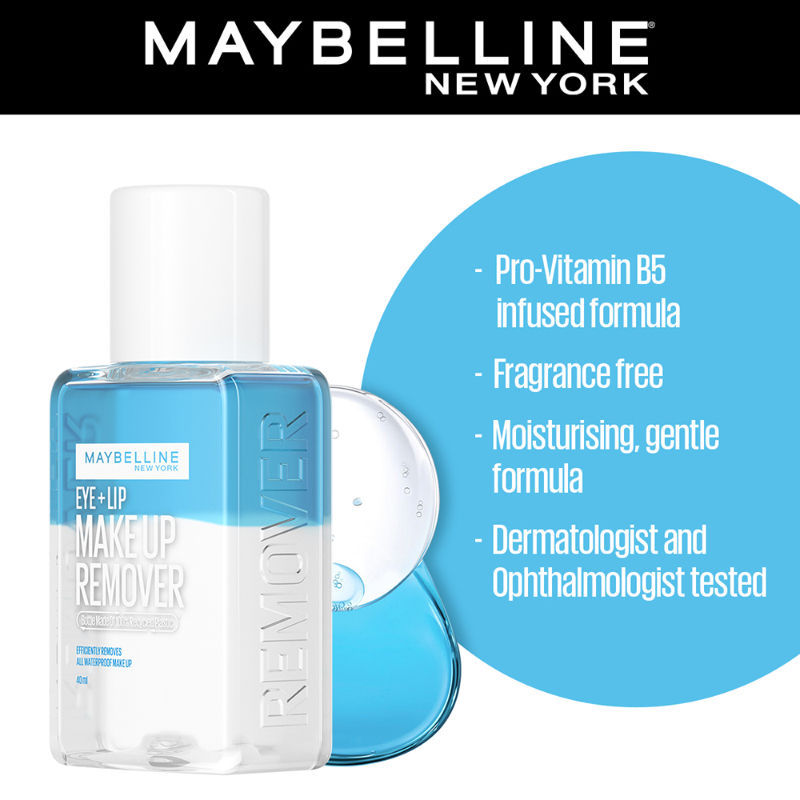 Biphase Eye + Lip Makeup Remover for Waterproof Makeup, Fragrance-Free, 40ml