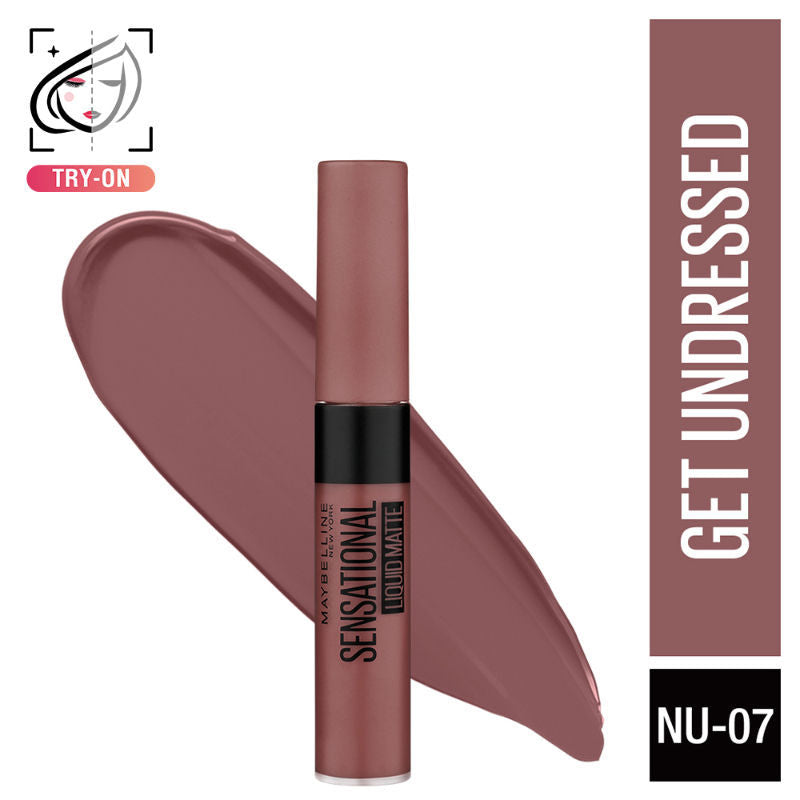 Sensational Liquid Matte Lipstick, Long-lasting - 03 Flush It Red - Get Undressed