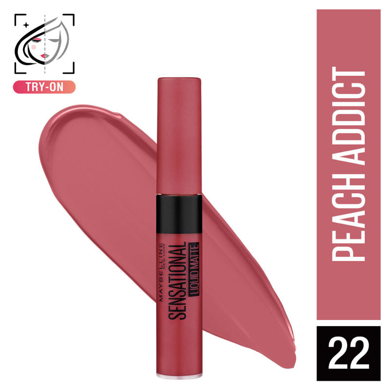 Sensational Liquid Matte Lipstick, Long-lasting - 03 Flush It Red - Peach Addict