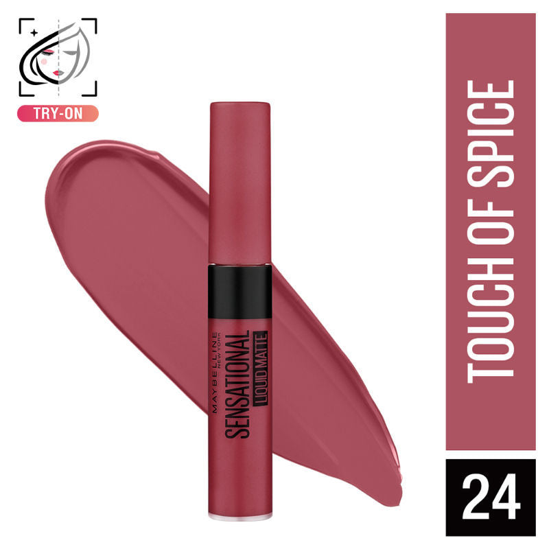 Sensational Liquid Matte Lipstick, Long-lasting - 03 Flush It Red - Touch Of Spice