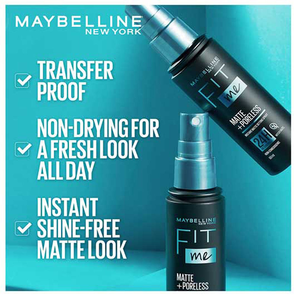 Fit Me Matte + Poreless Setting Spray Transfer-proof 24HR Oil-control Formula