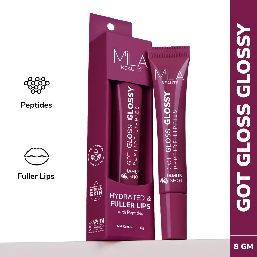Peptide Lip Gloss Balm With SPF & Hyaluronic Acid Plump & Fuller Lips - Jamun Shot