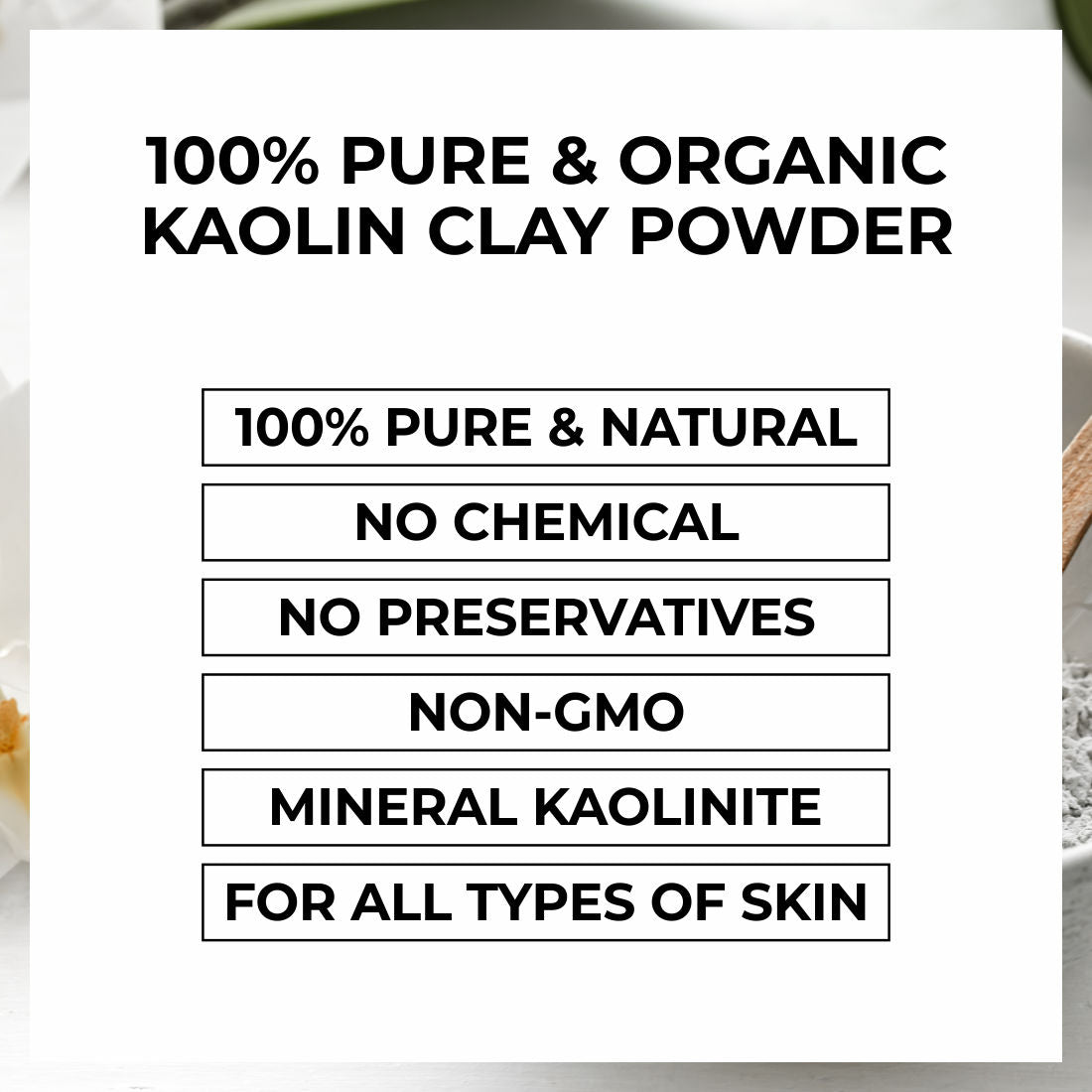 100% Pure White Kaolin Clay Powder