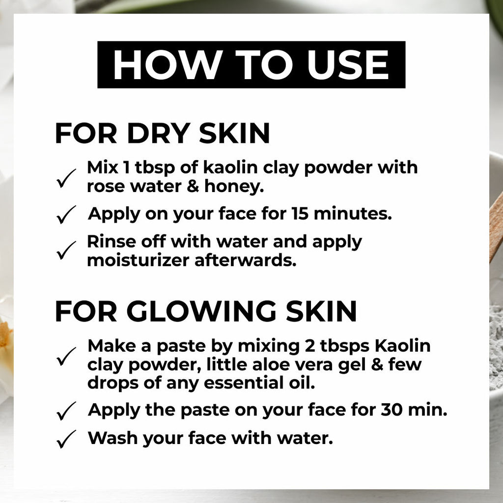 100% Pure White Kaolin Clay Powder