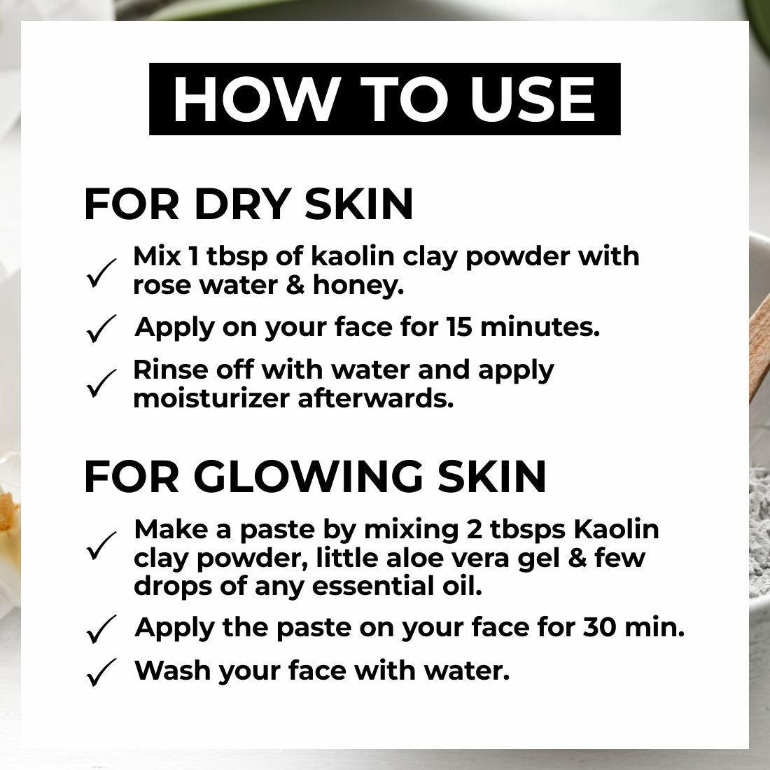 100% Pure White Kaolin Clay Powder