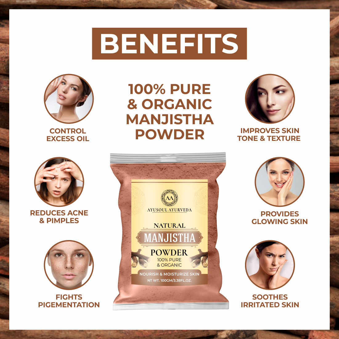 100% Pure Organic Natural Manjistha Powder