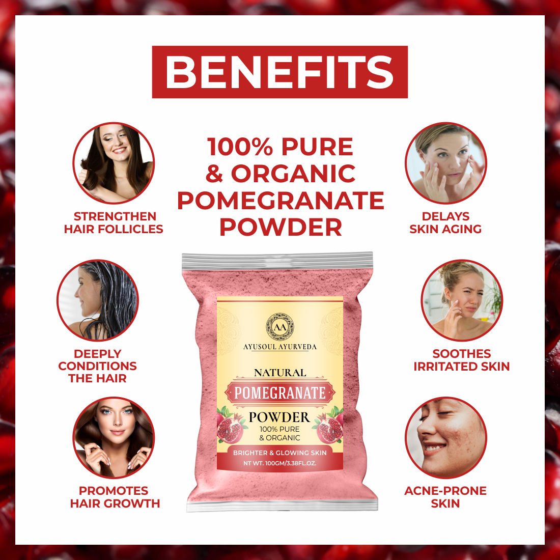100% Pure Natural & Organic Pomegranate Powder