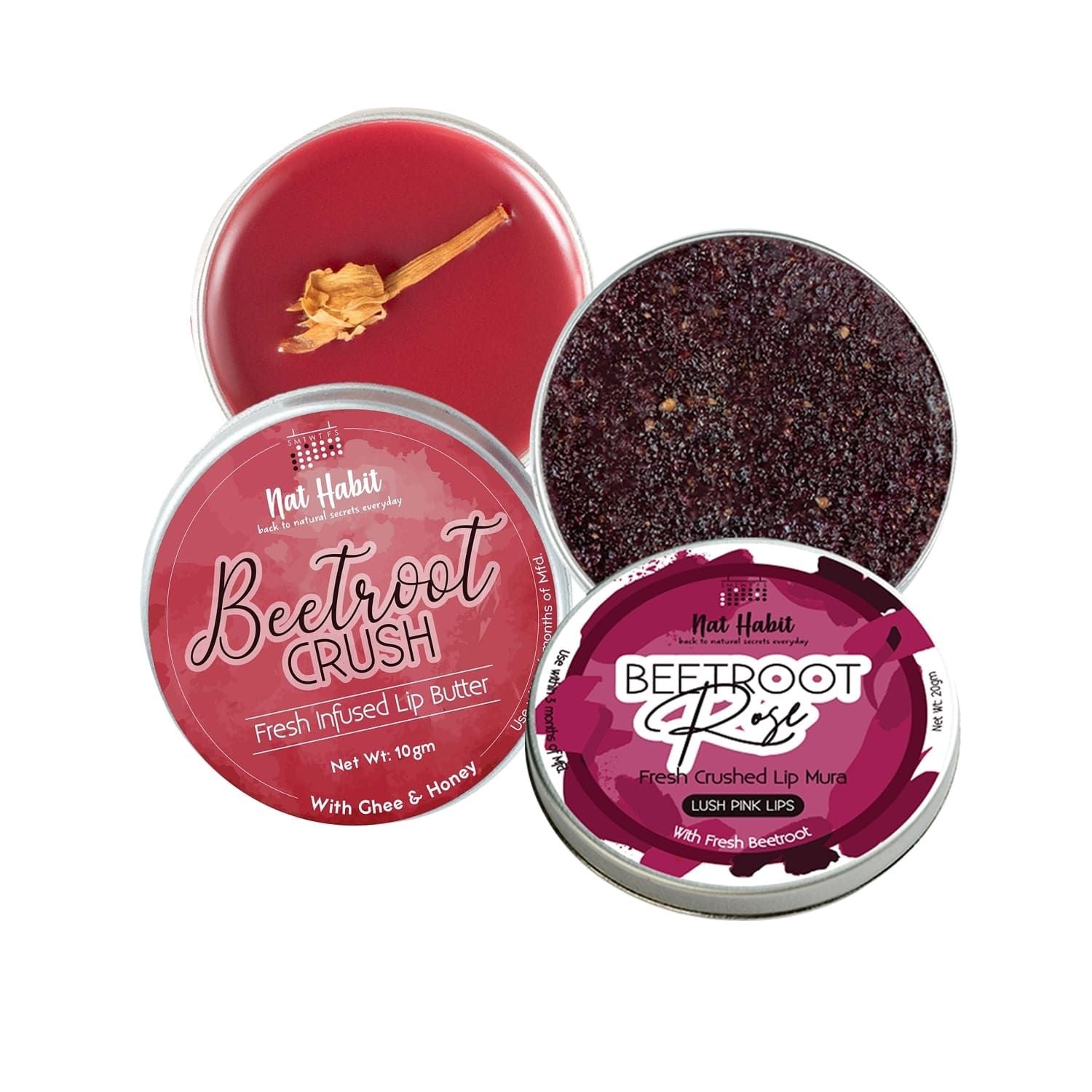 Beetroot Rose Fresh Lip Scrub & Lip Balm for Dark,Dry & Chapped Lips - Natural Pink Lips