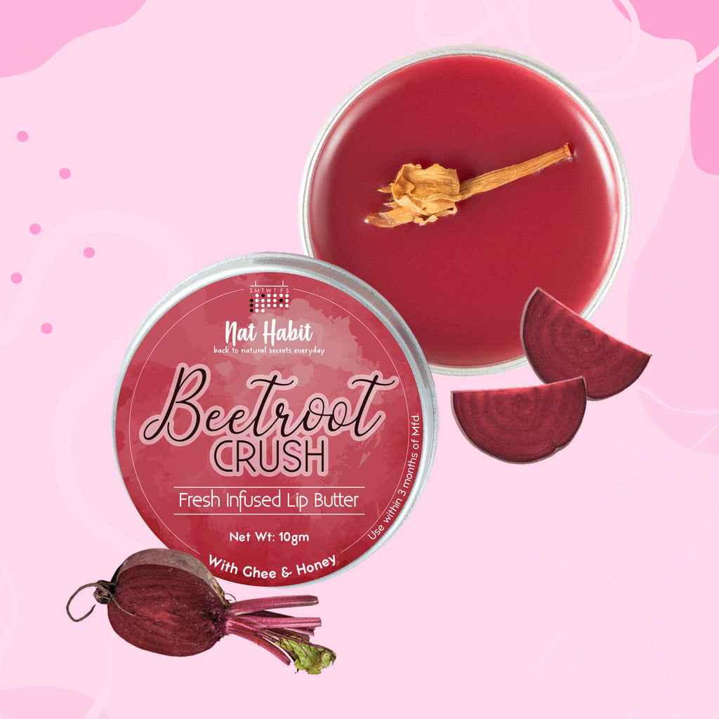 Beetroot Rose Fresh Lip Scrub & Lip Balm for Dark,Dry & Chapped Lips - Natural Pink Lips