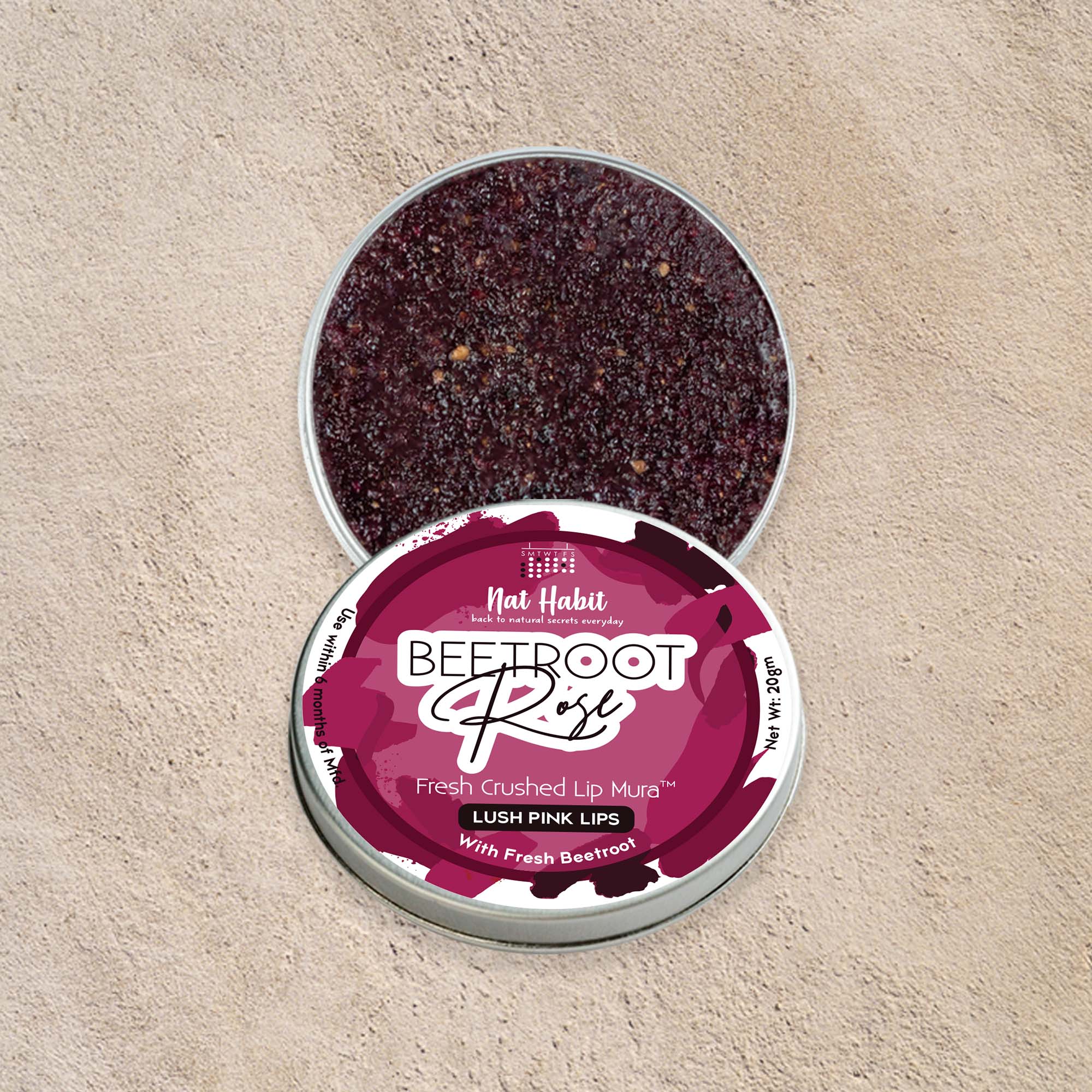 Beetroot Rose Fresh Lip Scrub & Lip Balm for Dark,Dry & Chapped Lips - Natural Pink Lips