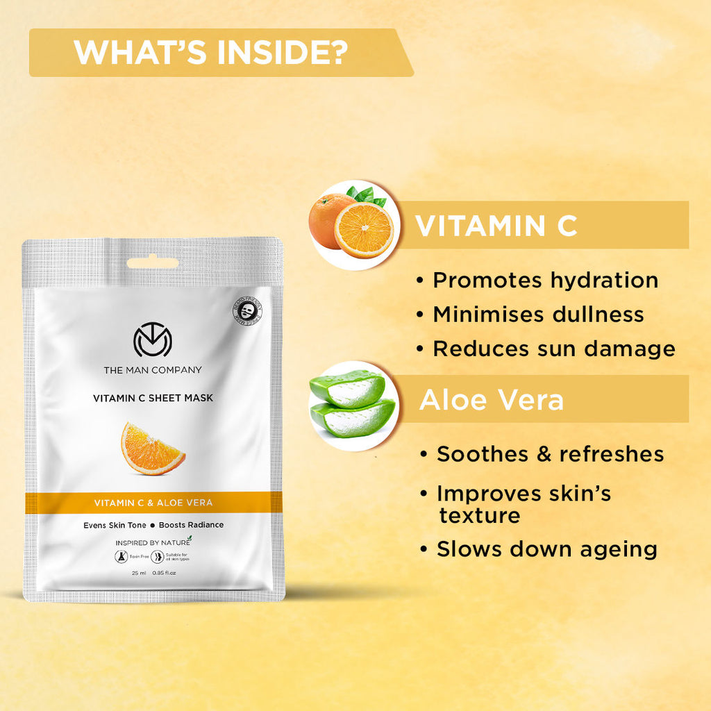 Vitamin C Sheet Mask With Hyaluronic Acid & Lemon