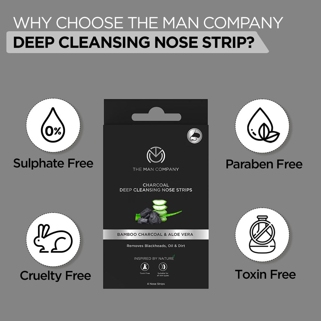 Charcoal Nose Strips For Whitehead & Blackhead Removal