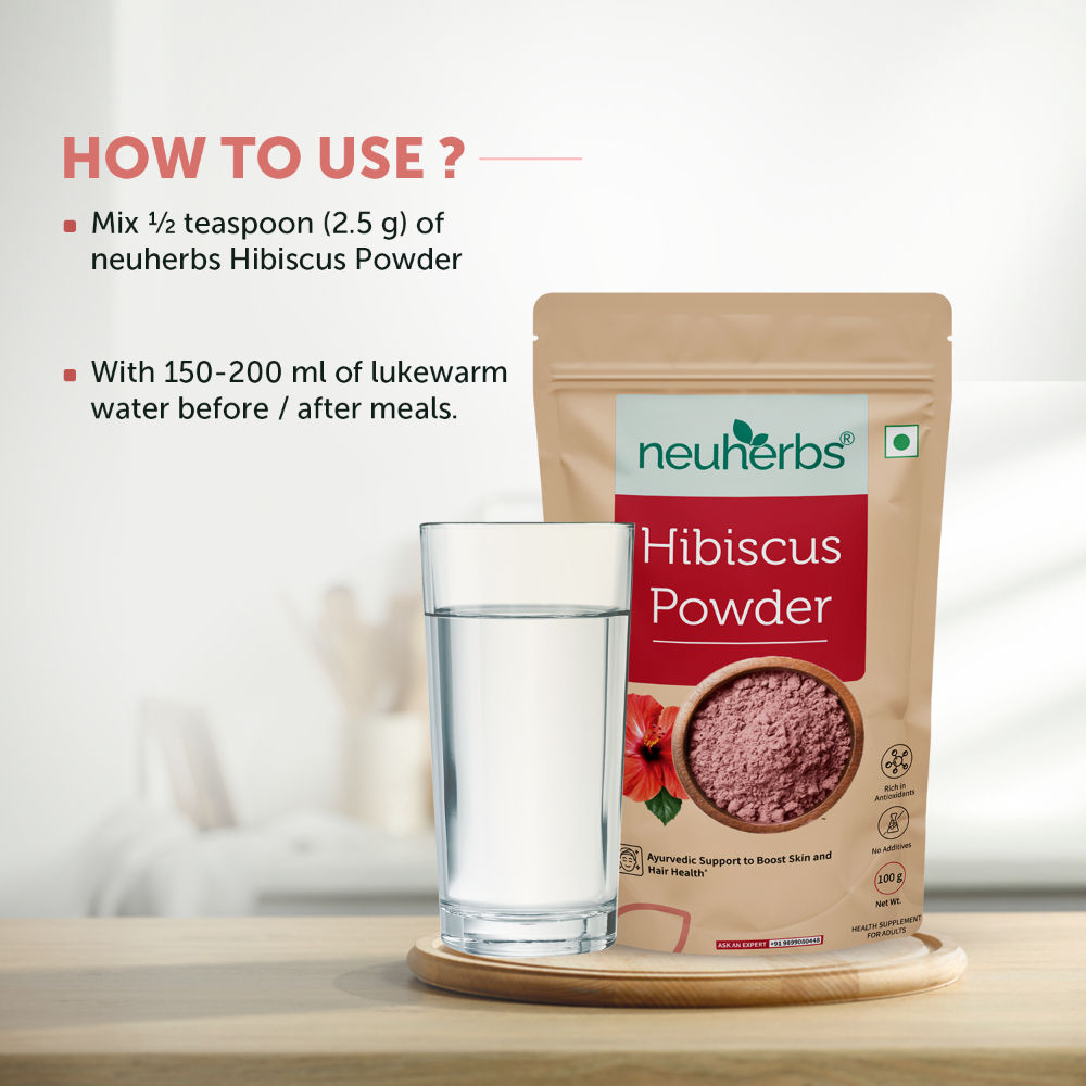 Organic Hibiscus Powder to Boost Skin and Hair Health with Vitamin C and No Added Colour