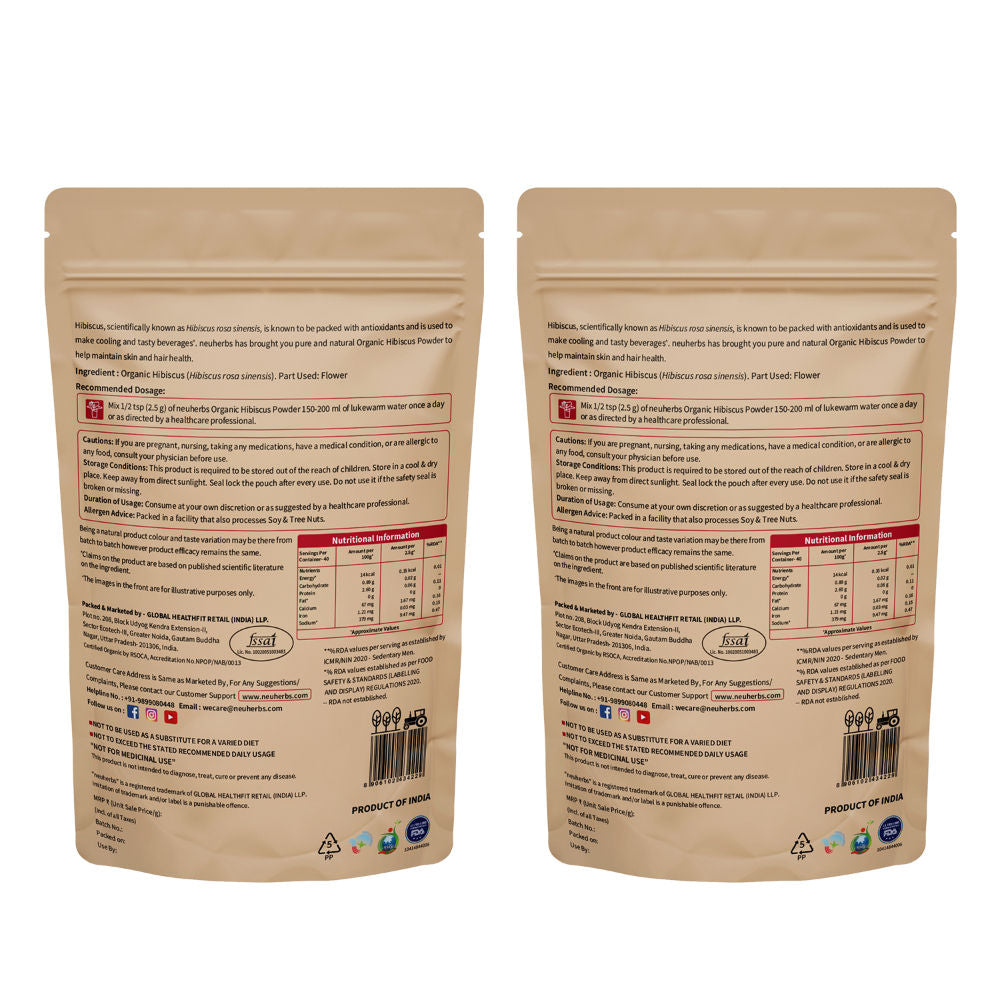 Organic Hibiscus Powder to Boost Skin and Hair Health with Vitamin C and No Added Colour
