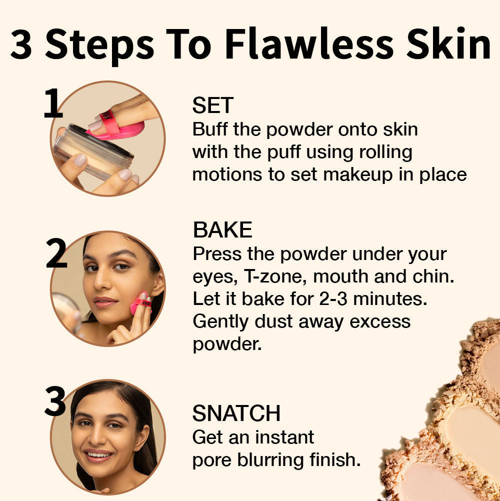 Nykaa Matte to Last Oil Control Loose Setting Powder - Bake, Blur & Set!
