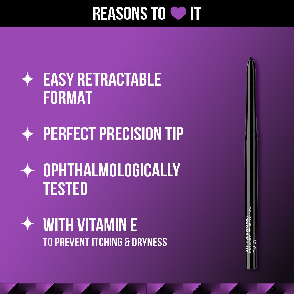 All Eyes On You Intense Black Matte Waterproof Kajal | 01 Blackest Black