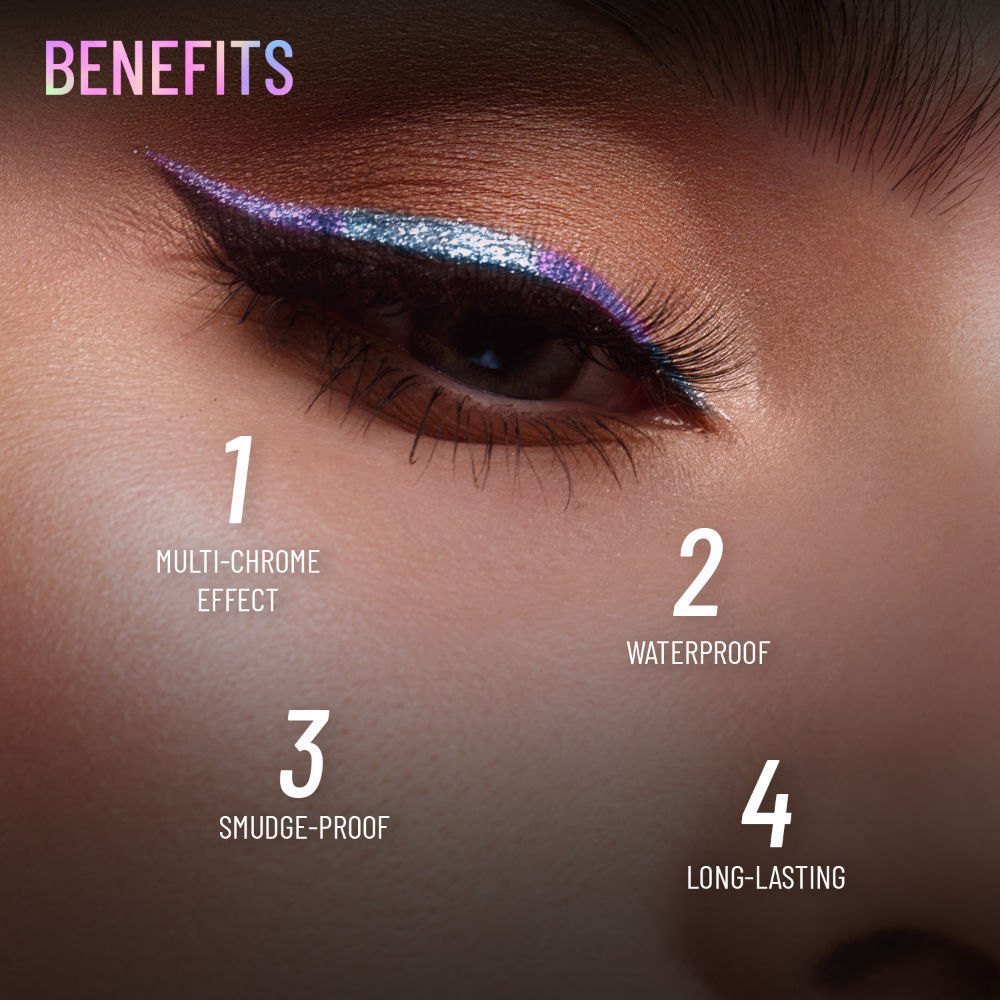 Holographic Eyeliner , Multi Chrome Effect , Water -Proof ,Smudge Proof
