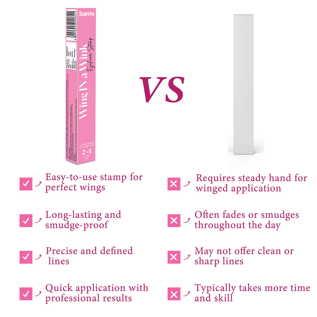 Wing In A Wink Eyeliner With Stamp, Waterproof Smudge Proof Eye Liner Liquid Pen