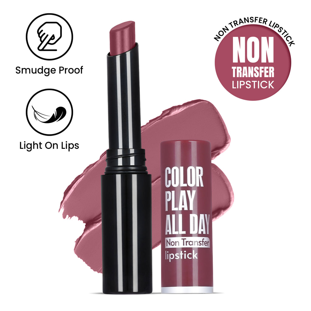 Play All Day Non Transfer Lipstick - Pink Violet