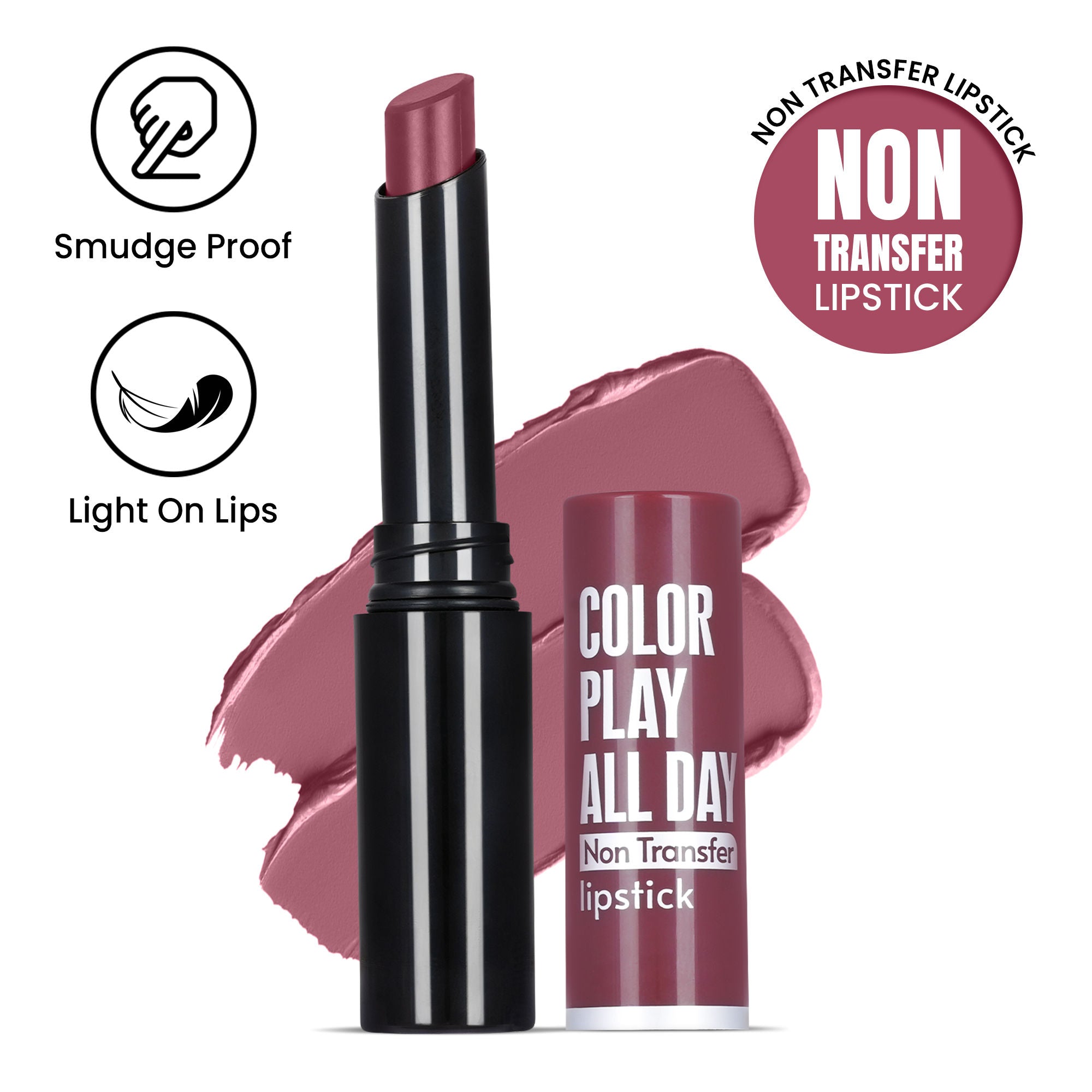 Play All Day Non Transfer Lipstick - Pink Violet