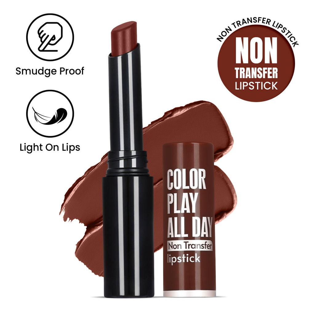 Play All Day Non Transfer Lipstick - Intense Brown