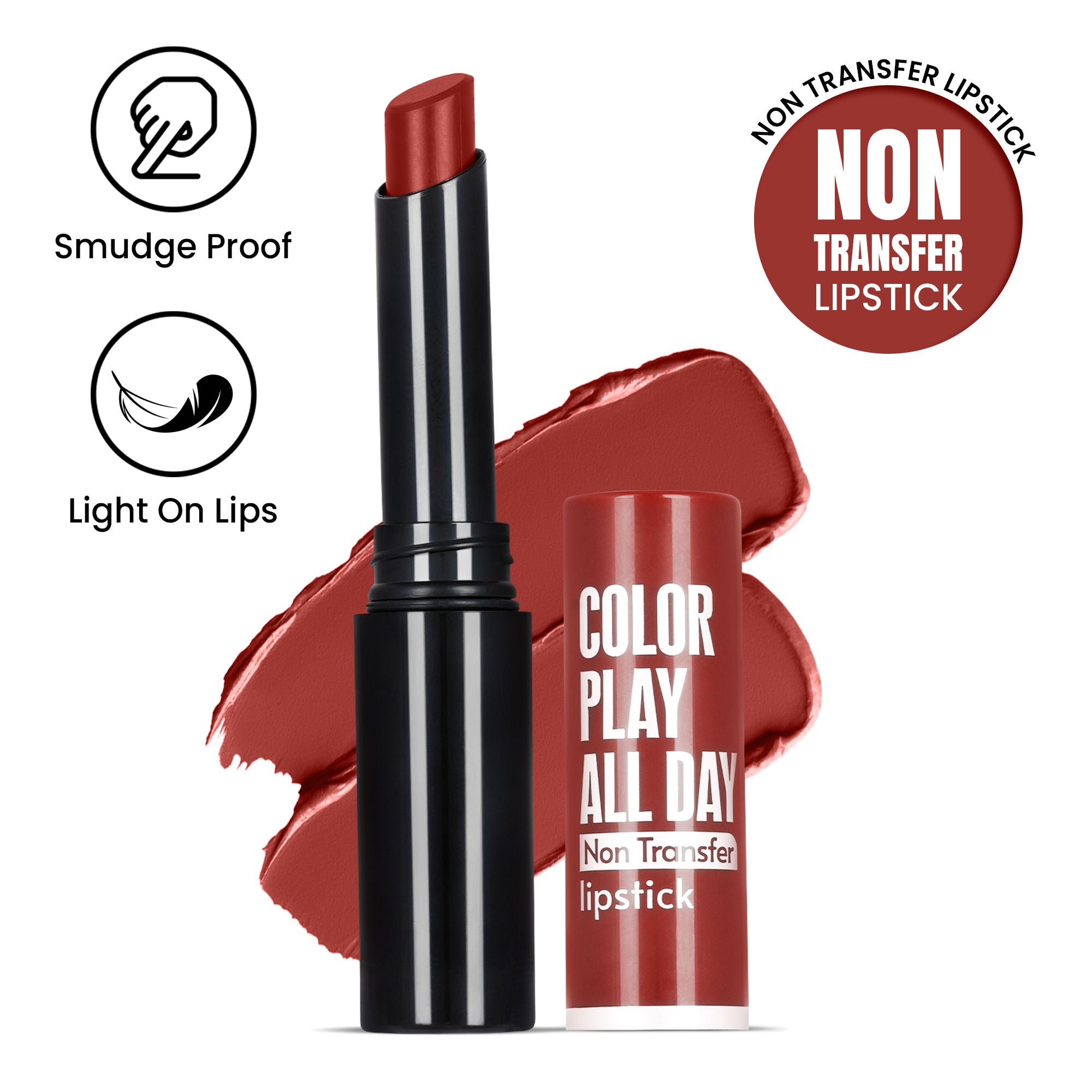 Play All Day Non Transfer Lipstick - Spicy Red