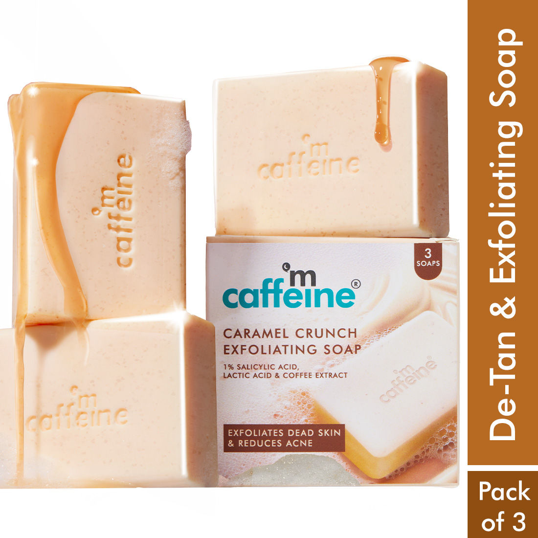 Exfoliating Tan Removal Soap - 1% Salicylic Acid & Lactic Acid - Sweet Caramel Perfume Bar