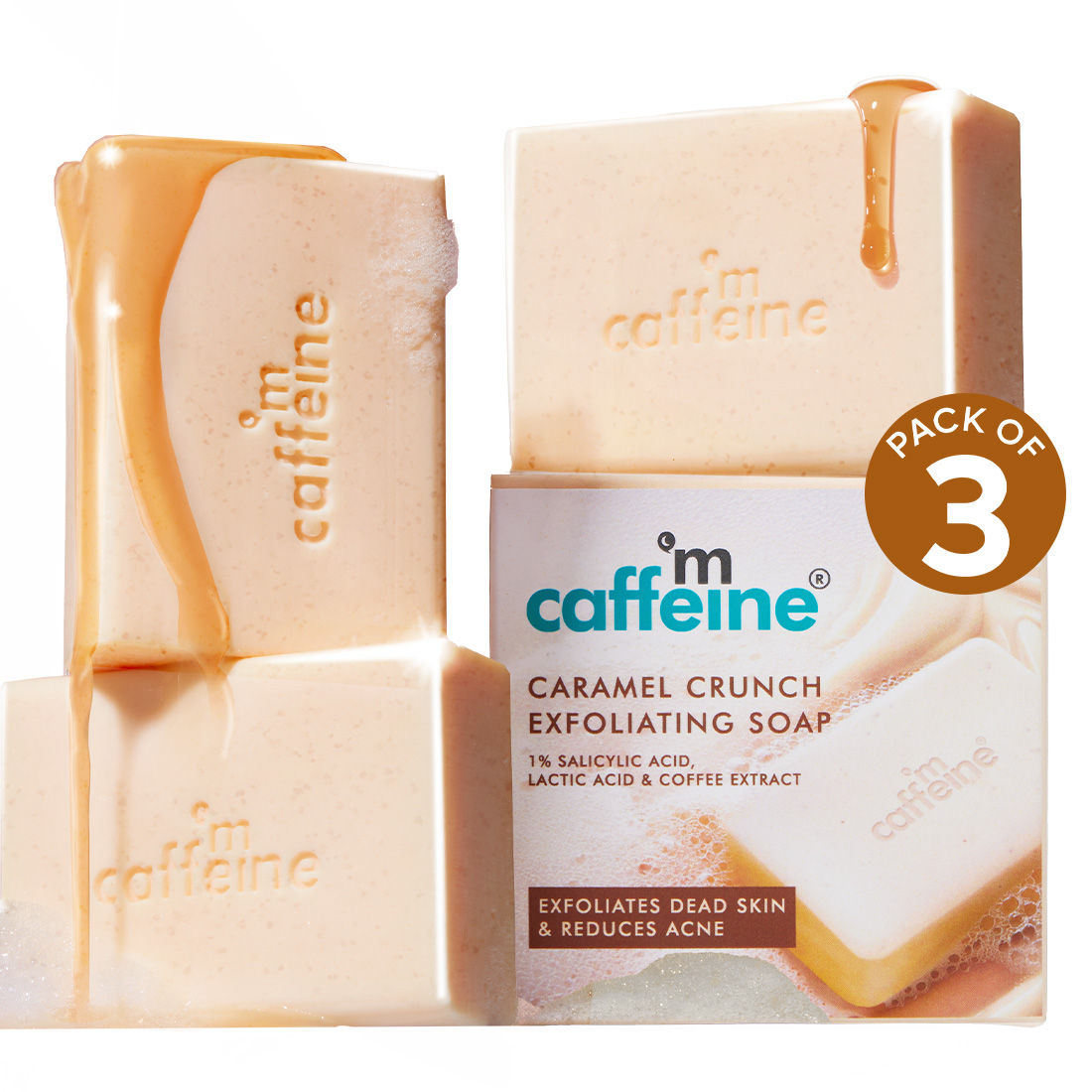Exfoliating Tan Removal Soap - 1% Salicylic Acid & Lactic Acid - Sweet Caramel Perfume Bar