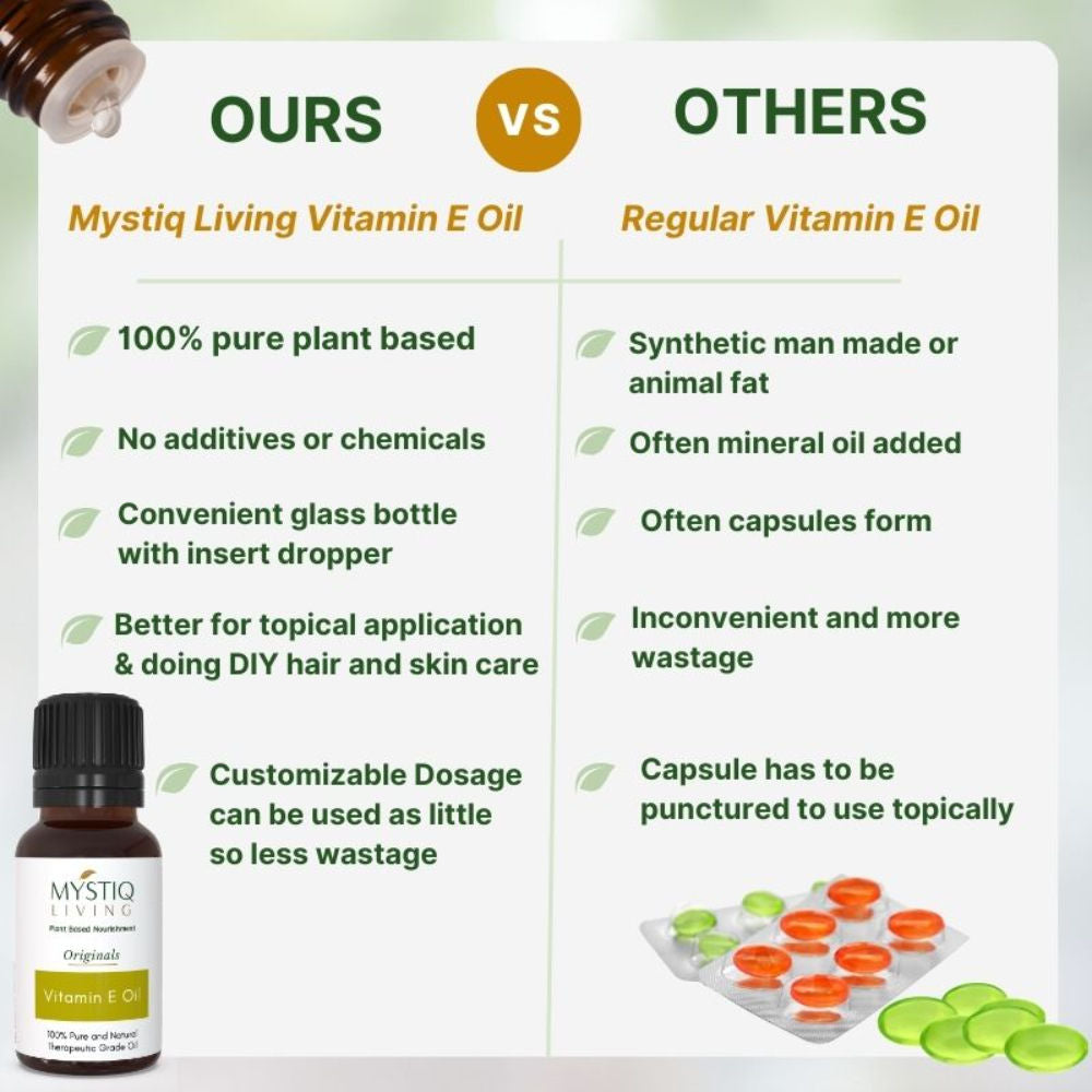 Natural Vitamin E Oil For Hair, Skin & Face Oil Glowing And Hydrated Skin
