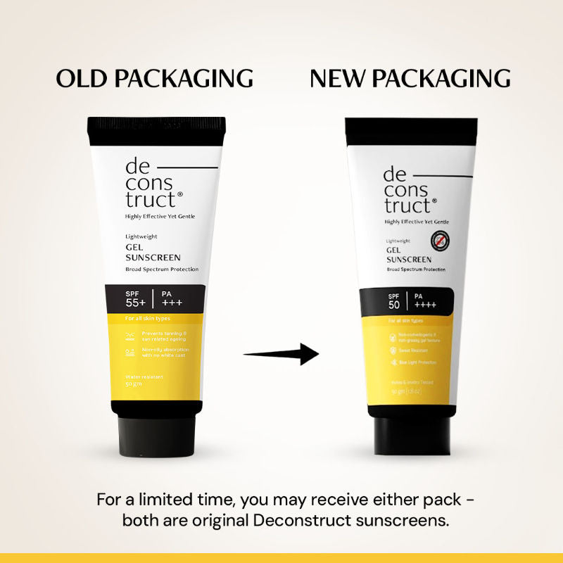 Gel Sunscreen SPF 50+ PA+++, No White Cast, Lightweight, Non-Greasy - In - Vivo Tested