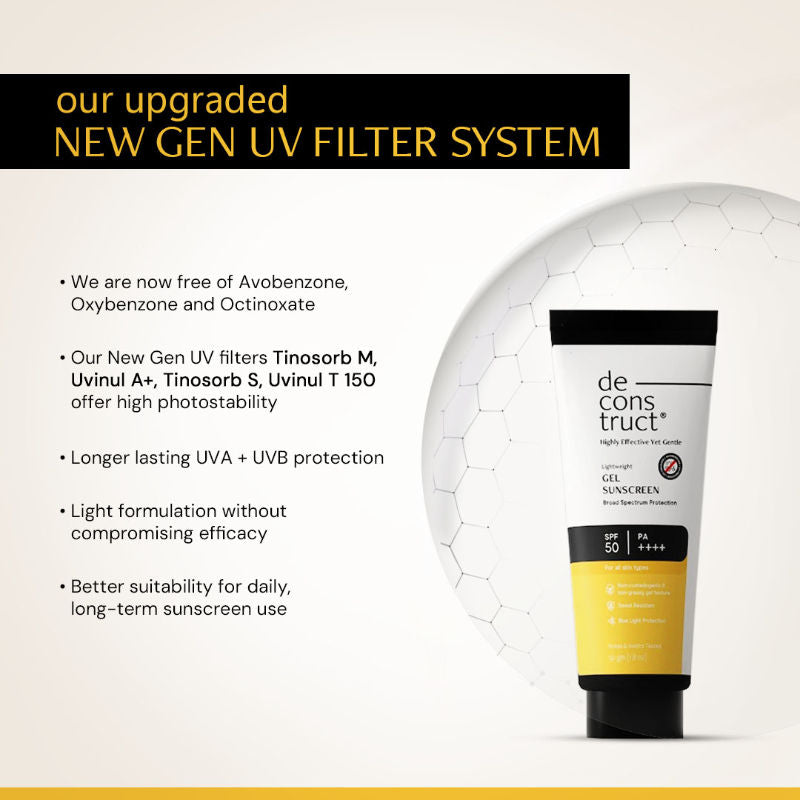Gel Sunscreen SPF 50+ PA+++, No White Cast, Lightweight, Non-Greasy - In - Vivo Tested