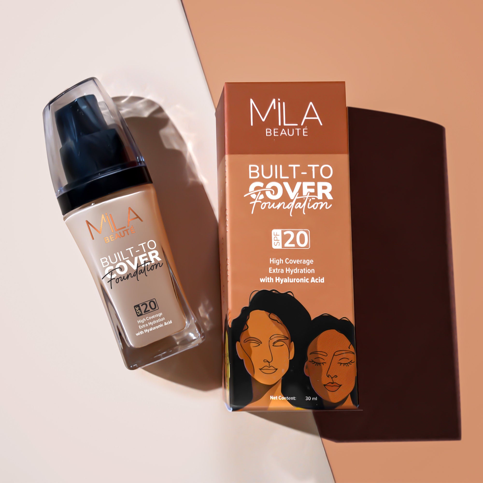Built To Cover Liquid Foundation With SPF 20 & Hyaluronic Acid