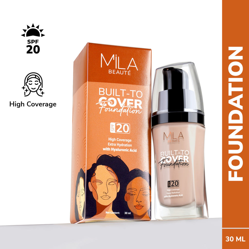 Built To Cover Liquid Foundation With SPF 20 & Hyaluronic Acid - L02 Pink Ivory