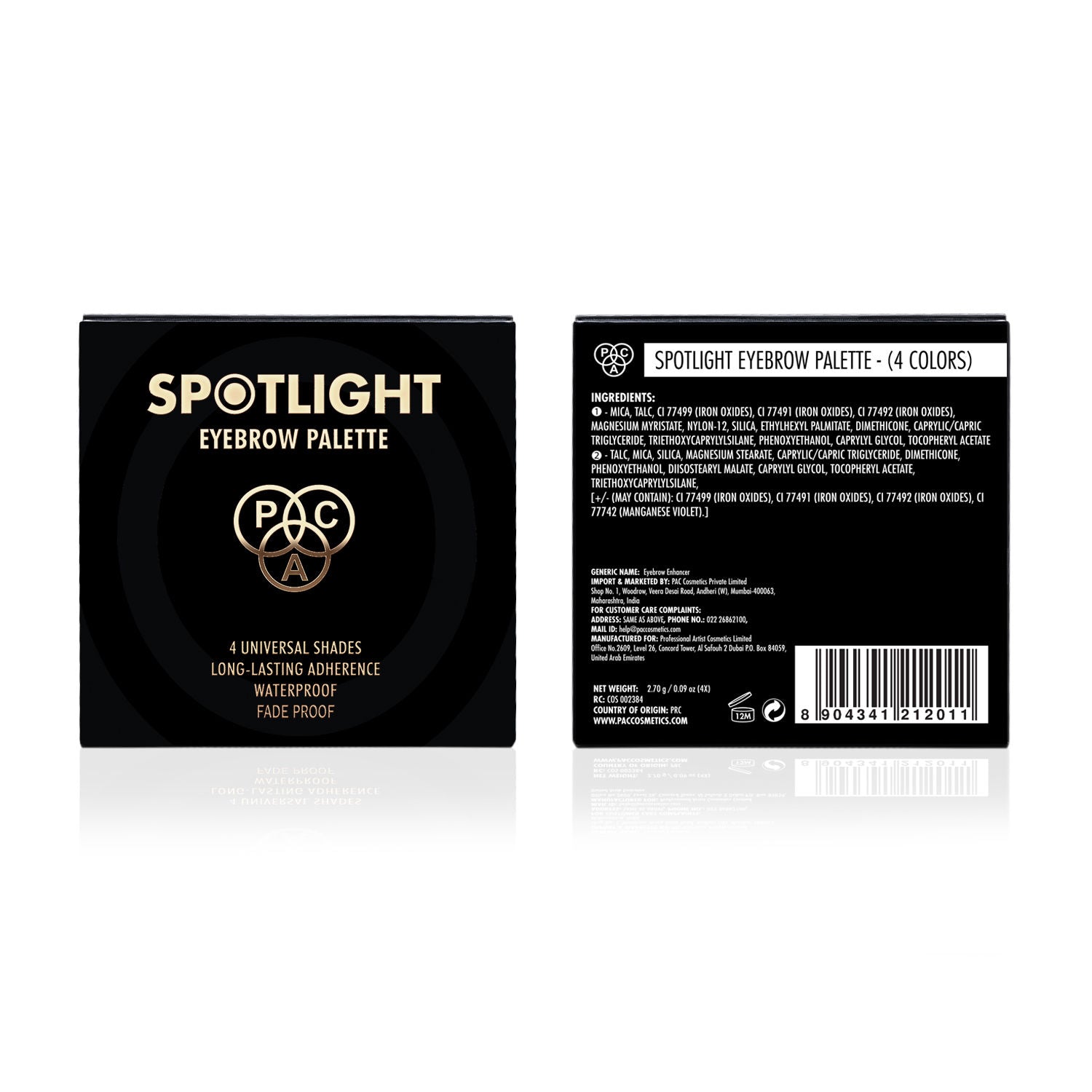 Spotlight Eyebrow Palette X4 - Longlasting Micro Fine Powder Formula, Pigmented Natural Shades