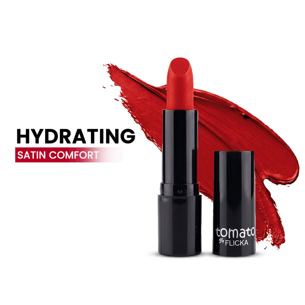 Tomato Bullet Lipstick Long Lasting Lightweight Intense Pigment Rich Matte Finish - Shade 02