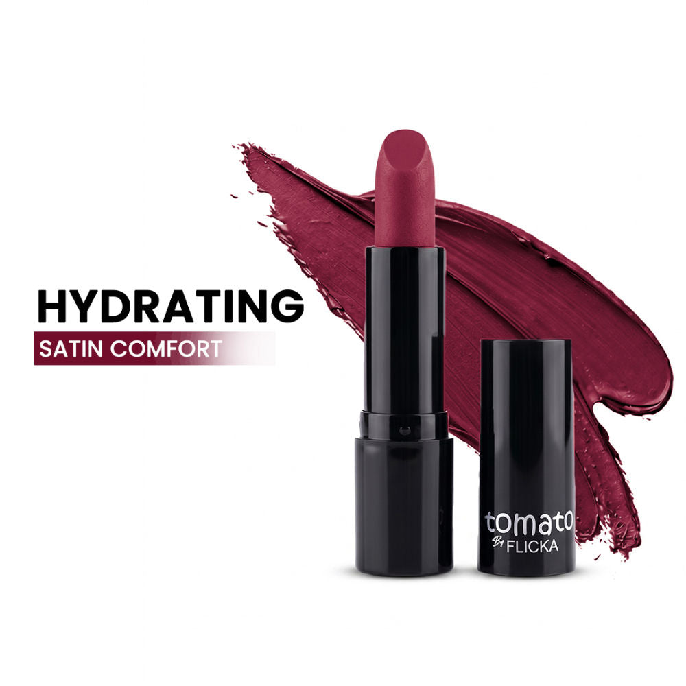 Tomato Bullet Lipstick Long Lasting Lightweight Intense Pigment Rich Matte Finish - Shade 06