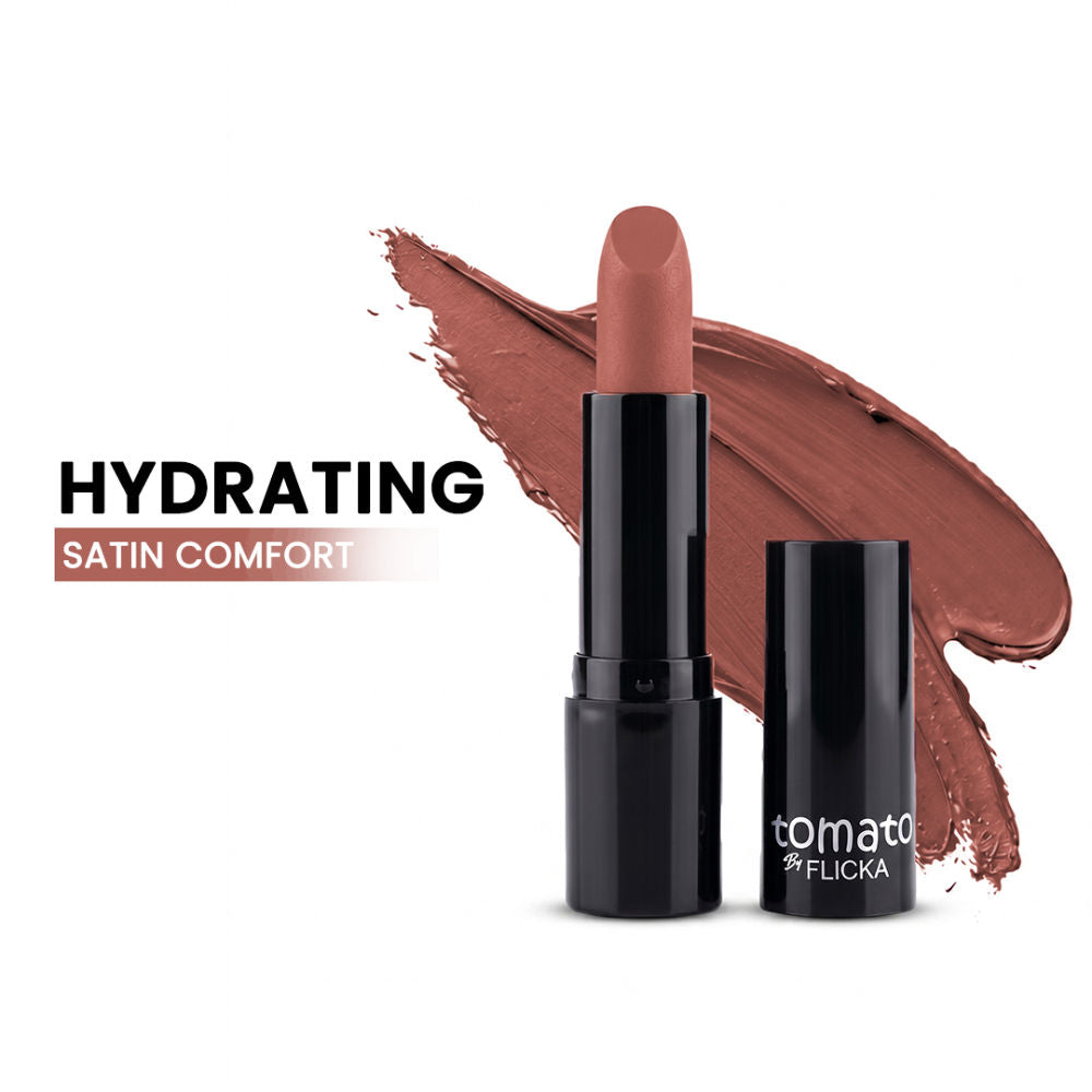 Tomato Bullet Lipstick Long Lasting Lightweight Intense Pigment Rich Matte Finish - Shade 10