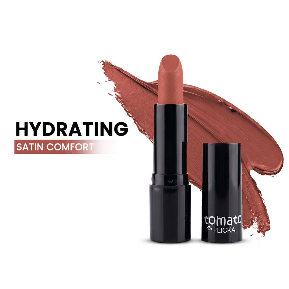 Tomato Bullet Lipstick Long Lasting Lightweight Intense Pigment Rich Matte Finish - Shade 11