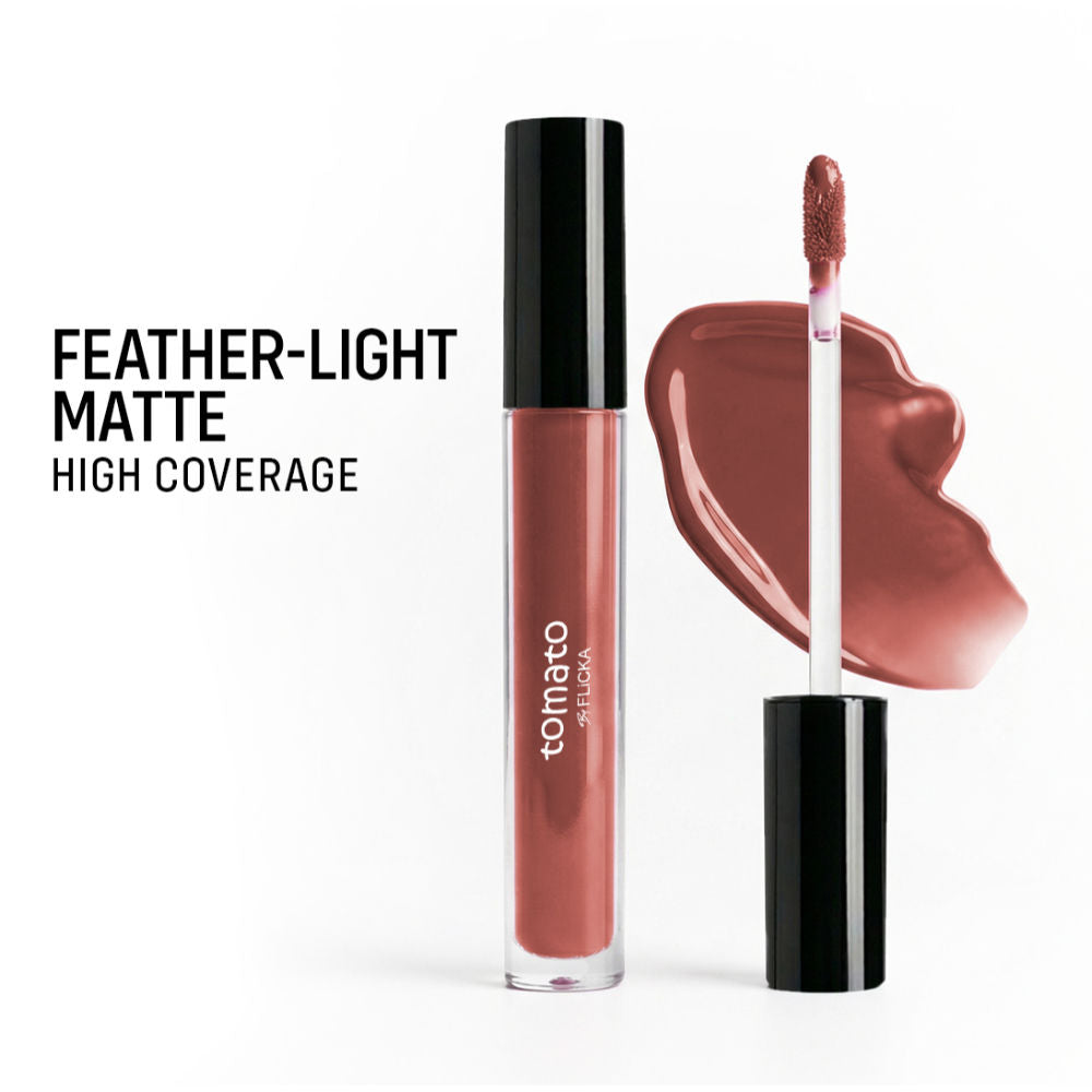 Tomato Liquid Lipstick Rich Matte Long Lasting Intense Pigment Smudgeproof - 01 Shade